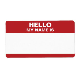 Hello My Name Is label