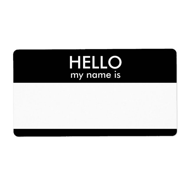 HELLO my name is Label (Front)