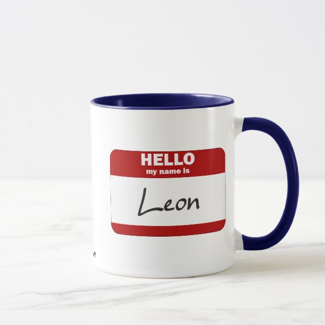 Hello My Name Is Leon (Red) Mug (Right)