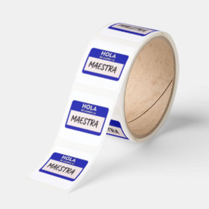 Hello My Name Is Maestra - Spanish Class Teacher Square Sticker