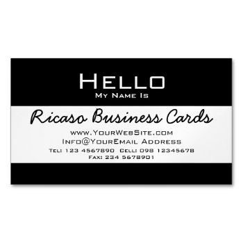 Hello My Name Is Magnetic Business Card by Ricaso_Intros at Zazzle