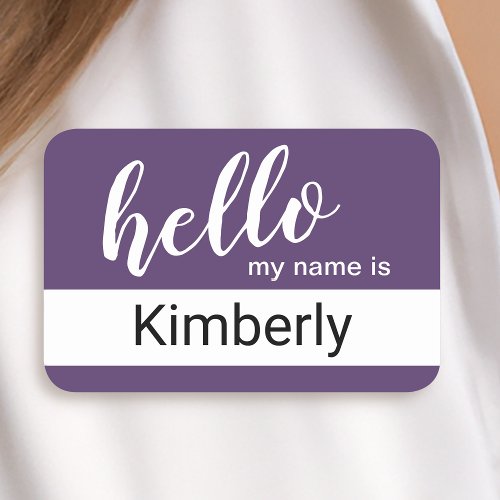 Hello My Name Is _ Modern Calligraphy Custom Name Tag