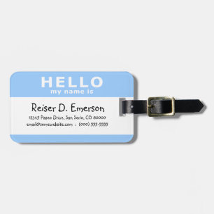 hello my name is name tag