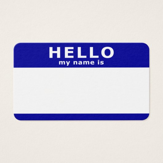hello my name is name tag (Front)