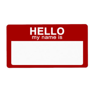 Hello My Name is, Name Tag Labels