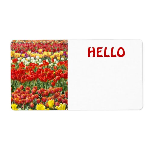 HELLO my name is Name Tags Tulip Flowers