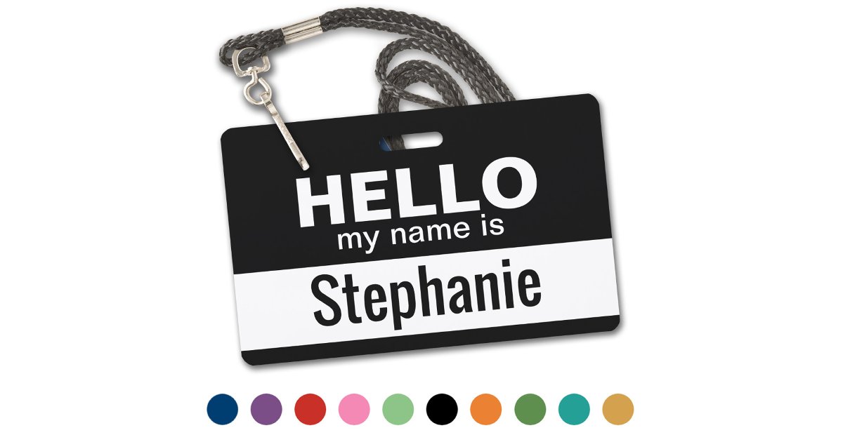 Hello my name is - personalized badge | Zazzle