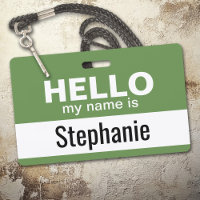 Hello my name is - personalized - can change color