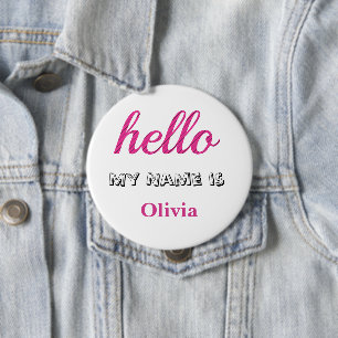 Hello My name is Personalized Hello Gifts Button