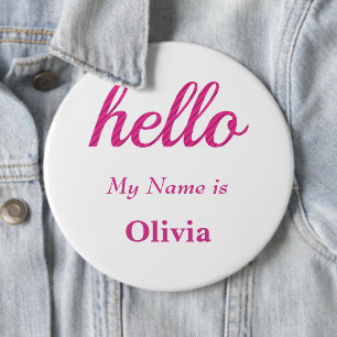Hello My name is Personalized Hello Gifts Pinback Button