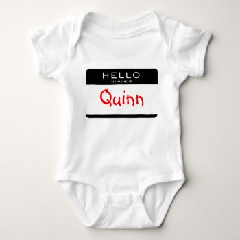 Hello My Name Is Personalized Name Tag Shirt by StyledbySeb at Zazzle