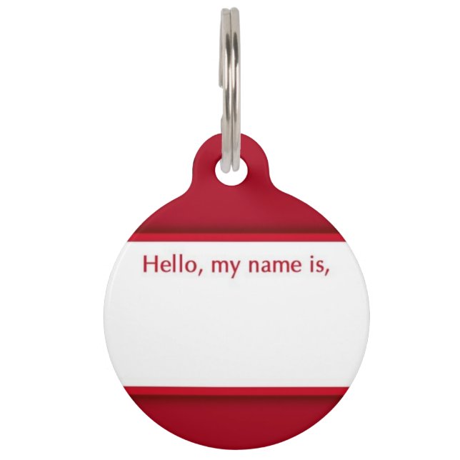 Hello, My Name Is Pet ID Tag (Front)