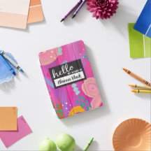 Hello My Name Is Pink Abstract Aesthetic Notebook