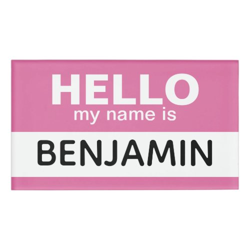 Hello my name is _ Pink _ Custom Employee Name Tag