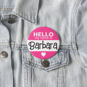 Hello my name is - Pink - Custom Halloween Costume Button