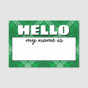 "Hello My Name Is..." Plaid Tag