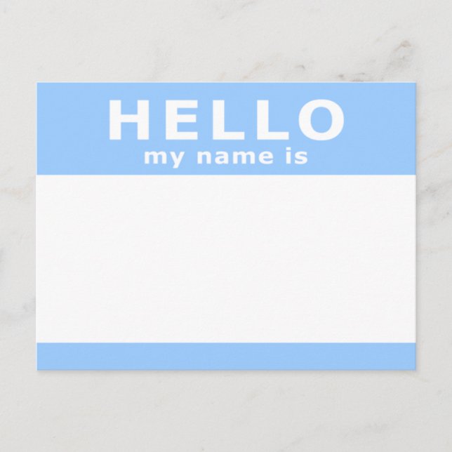 hello my name is postcard (Front)