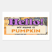 Hello My Name is Pumpkin Fall Sticker