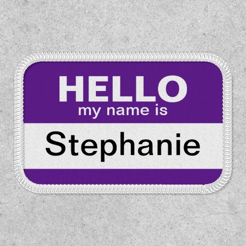 Hello my name is _ Purple _ Custom Employee Name Patch