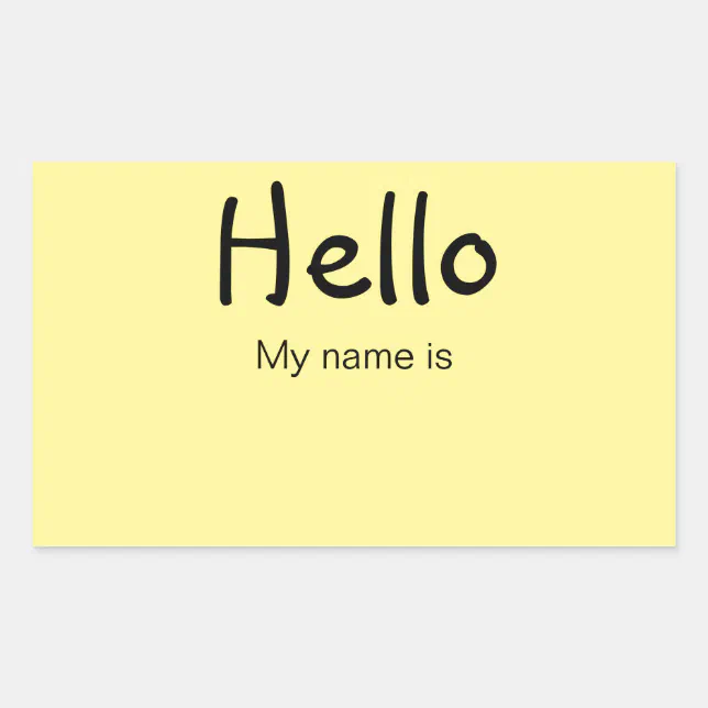 Hello, My Name Is Rectangular Sticker | Zazzle