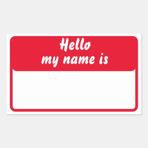 Hello My Name is Rectangular Sticker