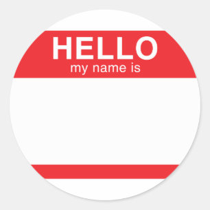 Hello My Name Is - Red Classic Round Sticker
