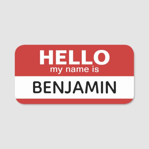 Hello my name is _ red _ Custom Employee Name Name Tag