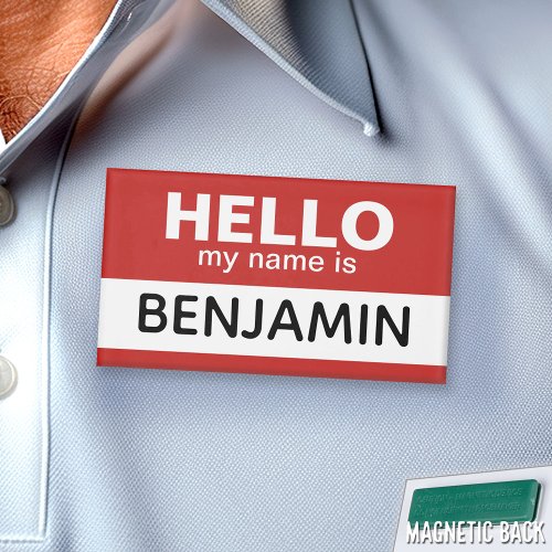 Hello my name is _ red _ Custom Employee Name Name Tag