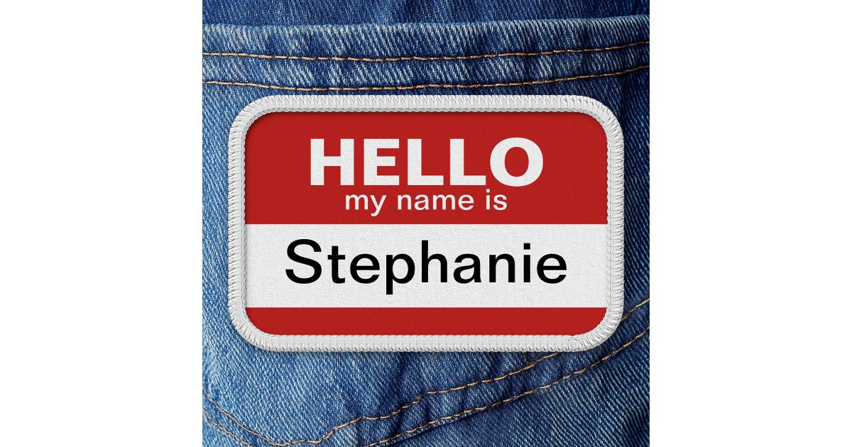 Hello my name is - red - Custom Employee Name Patch | Zazzle