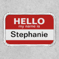 Hello my name is - red - Custom Employee Name Patch | Zazzle