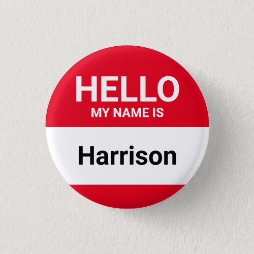 Hello my name is red custom name identification button