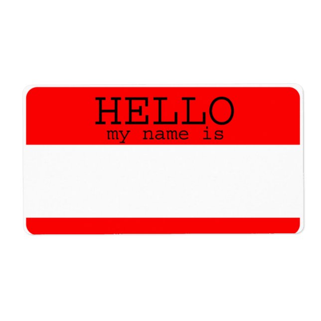 Hello my Name is Red Labels (Front)