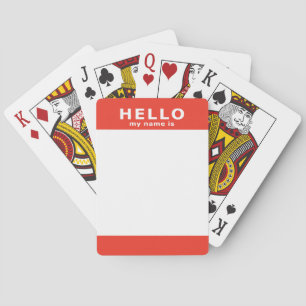 hello my name is red name tag poker cards