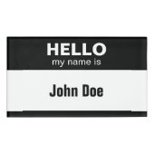 Hello My Name Is - Solid Black Name Tag (Front)