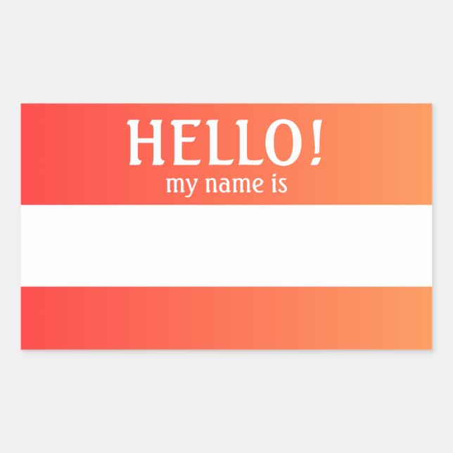 Hello My Name Is Stickers (Front)
