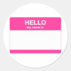 Pink Hello My Name is, Rectangular Sticker | Zazzle.com