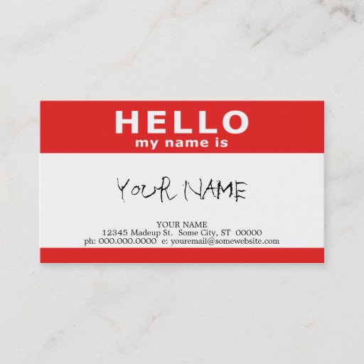 Customizable hello my name is (with QR code) Business Card Template