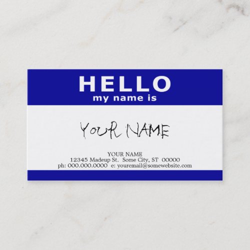hello my name is (with QR code) Business Card