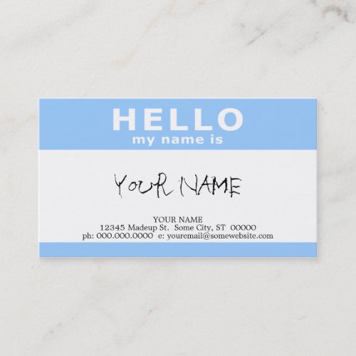 hello my name is (with QR code) Business Card Template