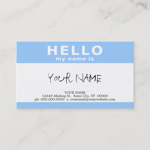Customizable hello my name is (with QR code) Business Card Template