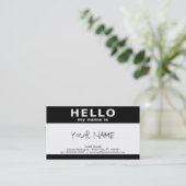hello my name is (with QR code) Business Card (Standing Front)