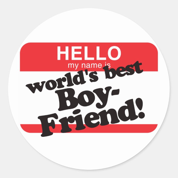 Hello My Name Is World's Best Boyfriend Stickers