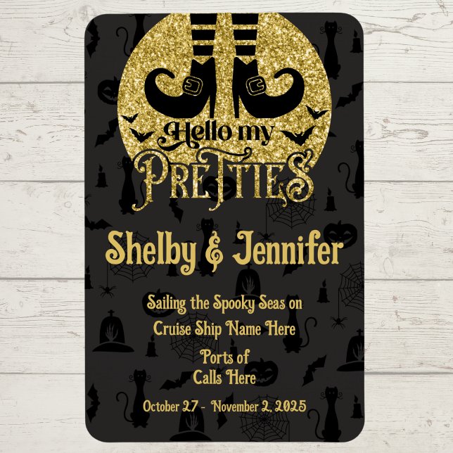 Hello My Pretties Halloween Cruise Door Magnet (Fun Halloween Cruise Door Marker Magnet)