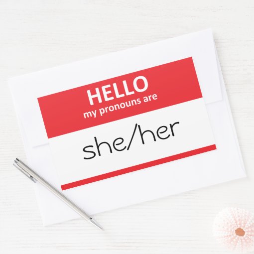 Hello My Pronouns Are Sheher Sticker Zazzle 2807