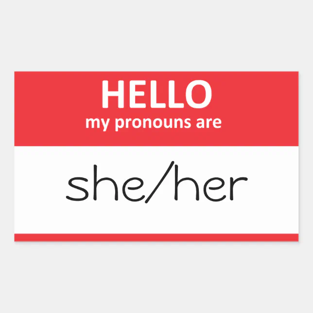 Hello My Pronouns Are Sheher Sticker Zazzle 6639