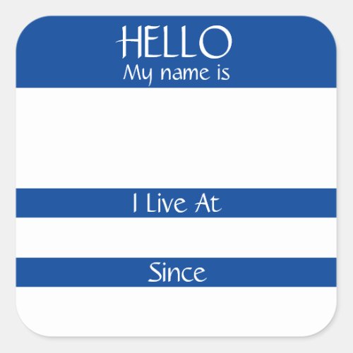 Hello Name Tag Sticker Badge 