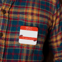 Hello Name Tag Sticker Badge Funny Super Power