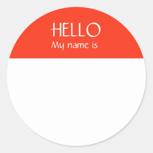 Hello Name Tag Sticker Badge My Name is