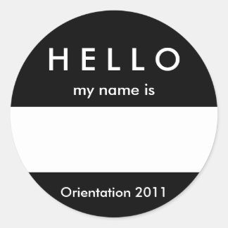 Hello Name Tag Sticker Customize Color and Message