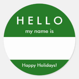 Hello Name Tag Sticker Customize Color and Message